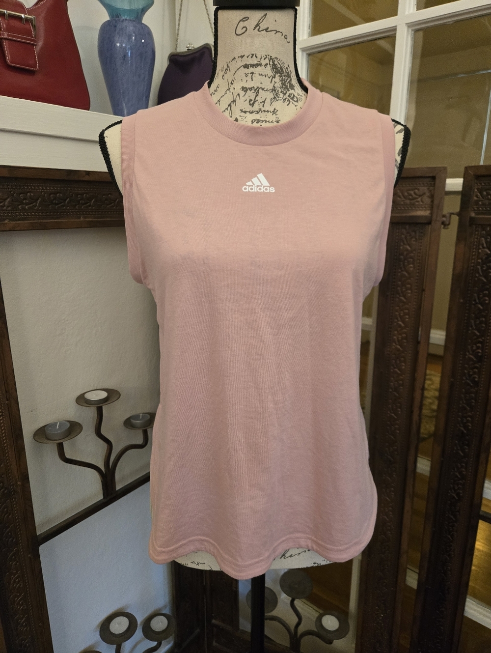 Adidas Baby Pink Aeroready Workout Tank, Sz M